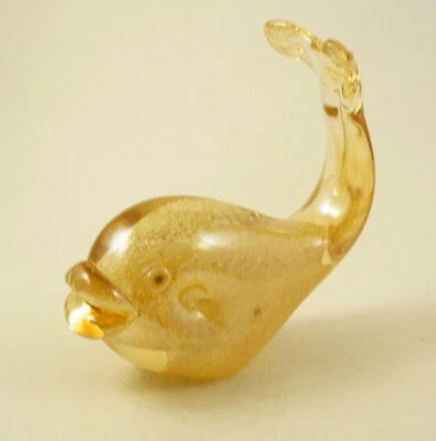 New Murano Beautiful Fish Figurine Infused with Gold Italian Art Glass - image 1 of 4