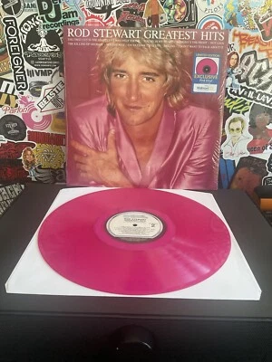 ROD STEWART Greatest Hits VG++ PINK VINYL W/HYPE STICKER  - Image 1 of 2