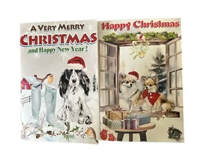 Pack Of 2 Traditional Christmas Greeting cards- Dog Themed - 8x12cm - Imagen 1 de 5