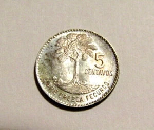 1960 Guatemala 5 Centavos unc Silver Coin - Picture 1 of 5