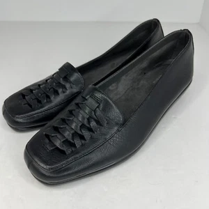 A2 By Aerosoles Womens Alabaster Black Stitch N Turn Leather Size 10 M Loafers - Picture 1 of 9