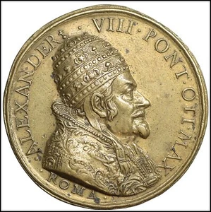 Pope Alexander VIII Medal 1751 Rare Vatican Papal States Original Rome - Picture 1 of 2