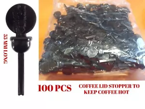 100 Coffee Stix Stirrer/ Plug 55mm Stixtogo Lid Stopper Cup Tea Cafe Takeaway - Picture 1 of 1