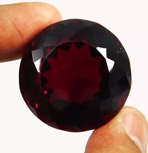 Granato Rosso Almandino Raro Naturale 157,50 Ct Certificato Taglio Tondo Pietra Preziosa Sciolta - Foto 1 di 8