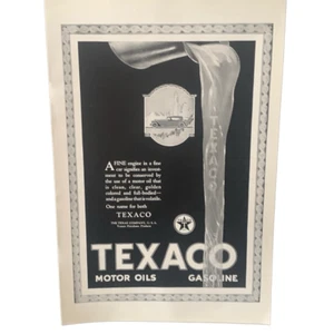 Oldtimer 1923 Texaco Motoröle Benzin Feinmotor Anzeige Werbung - Bild 1 von 4