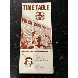 Vintage 1968 Santa Fe Railway Railroad Timetable Schedule Passenger Train - Imagen 1 de 8