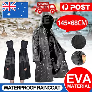 Unisex Jacket Raincoat Rain Coat Waterproof Hooded Poncho Fashion Rainwear - Picture 1 of 11