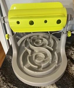 Pet Life 'Roto Paw' IQ Training Interactive Rotating Slow Dog/Cat Feeder, Green - Picture 1 of 9