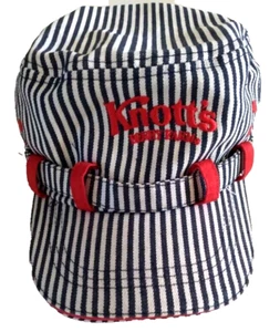 Knott's Berry Farm Hat Train Engineer Adjustable Striped Vintage 90s Rare - Picture 1 of 4