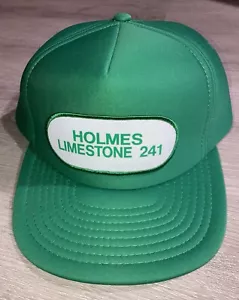 Vintage 80s Holmes Limestone All Foam High Crown Snapback Trucker Cap Hat New - Picture 1 of 7