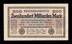 F.C. ALEMANIA GERMANY , 200 MILLONES DE MARCOS 1923 , S/C- ( AUNC ) , P.121a . - Picture 1 of 2