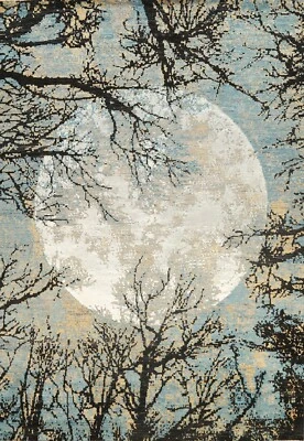 Nature Print Modern Artistic Abstract Oriental Area Rug Wool/ Silk Handmade 9x12 - Image 1 of 4