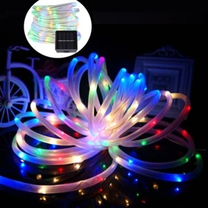 Solar Lichtschlauch 50 LED Außen Streifen Lichterschlauch Lichterkette DE - Bild 1 von 8