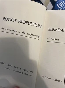 ROCKET PROPULSION ELEMENTS GEORGE SUTTON 2nd Wiley Ed 1956 Hardback Signed Book - Picture 1 of 3