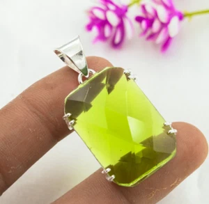 Amazing Peridot Pendant Gemstone Handmade 925 Sterling Silver Bridesmaid Jewelry - Picture 1 of 4