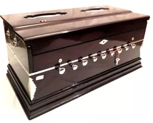 HARMONIUM~ROSE WOOD~3½ OCTAVES~9 STOPS ~DOUBLE REEDS~7 FOLD BELLOW~42 KEYS~440HZ - Picture 1 of 10