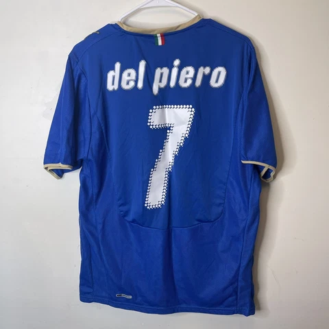ITALY 2008 HOME FOOTBALL SHIRT SOCCER JERSEY DEL PIERO 7 PUMA - Sz M Cover