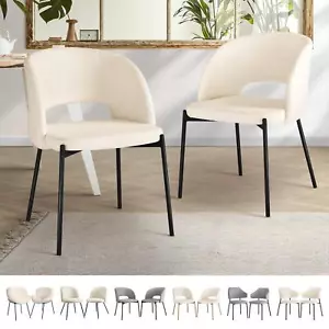 Oikiture 2x Dining Chair Accent Chairs Tub Armchairs Sherpa 4 Style - Picture 1 of 100