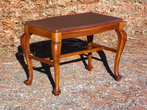 Vintage Mahogany Queen Anne Tea Table Side Table Stool Cover