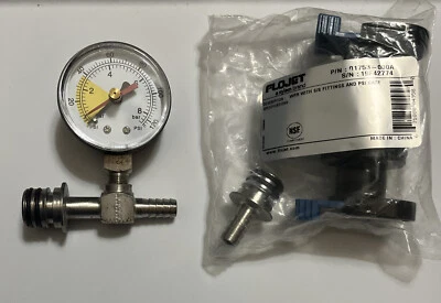 Flojet 65 PSI Pre-set Inline Water Pressure Regulator With S/S Fittings PSI Gage