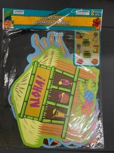 NUEVO LUAU FIESTA HIBISCO FLOR TIKI BAR HULA NIÑAS DECORACIONES RECORTADAS PAQUETE DE 8 - Imagen 1 de 3