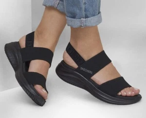 Skechers Ultra Flex 3.0 Feelin Pretty Slip-ins Sandals Women's 7W Black - Picture 1 of 6