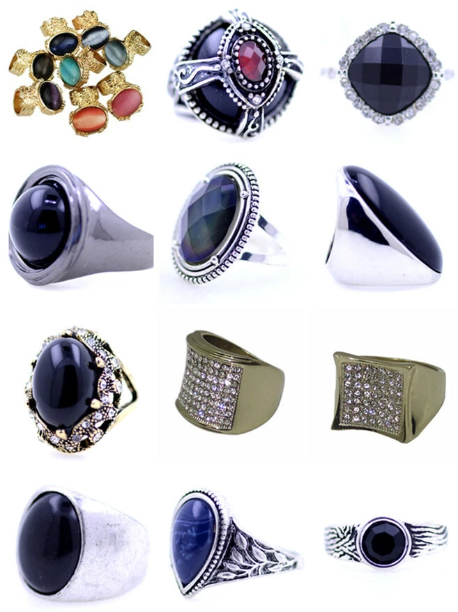Vintage / goth style oval / drop stone ring, various designs, multiple choices - Image 1 of 1