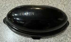 LADY ELGIN BLACK BAKELITE 5 3/4” BY 3 1/8” WATCH PRESENTATION BOX - Picture 1 of 4