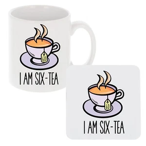 I am Six-Tea Funny 60 cumpleaños regalo para amantes del té taza novedad y/o montaña rusa - Imagen 1 de 27