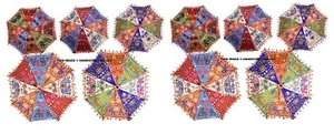 10 PC Lote Indio Lentejuelas Elefante Bordado Sombrilla Parasol - Imagen 1 de 2
