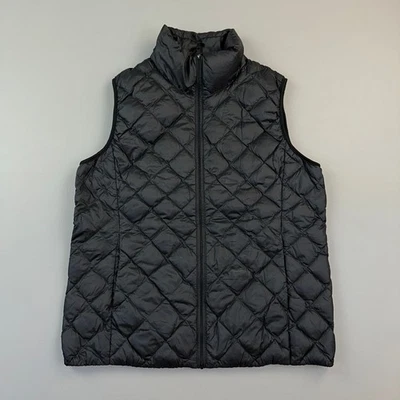 Chaleco Uniqlo Mujer Grande Negro Cremallera Completa Ligero Embalable Abajo Acolchado Puffer Foto 1 de 4