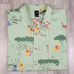 Disney Winnie the Pooh Camicia Uomo XXL Giornata della Terra Scenica Bottone Verde - Foto 1 di 9