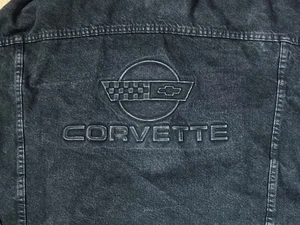 Corvette Jeansjacke Herren XXL Schwarz USA Made Vintage Racing geprägt - Bild 1 von 11