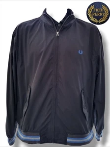 Fred Perry lined Harrington Navy Jacket size Medium/Large Mods Casuals - Picture 1 of 13