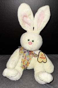 Aurora Bunny Rabbit Cream Beige Plaid Plush Stuffed Jelly Bean Animal 14” TO1 - Picture 1 of 8