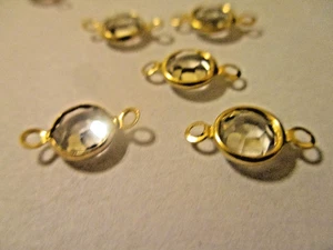24~ 7 mm  Swarovski Crystal 2 loop Channel Connector Gold Plated Brass  SE16 - Picture 1 of 6