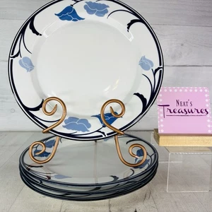 Juego de 4 platos de cena de porcelana con tallos azules Dansk TIVOLI BELLES FLEURS - Imagen 1 de 19