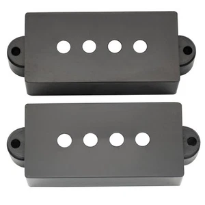 Musiclily Pro 2Pcs Black Plastic Pickup Covers Set For Fender Precision Bass PB - Picture 1 of 3
