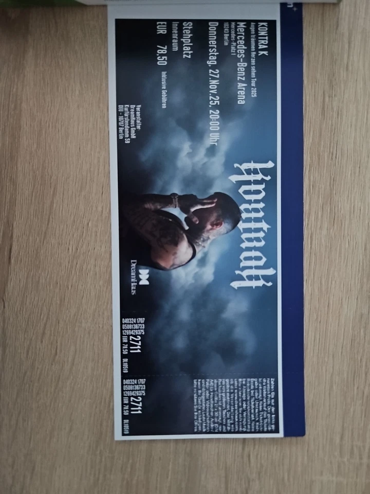 Kontra K Konzertkarte Berlin 27.11.2025 - Bild 1 von 1