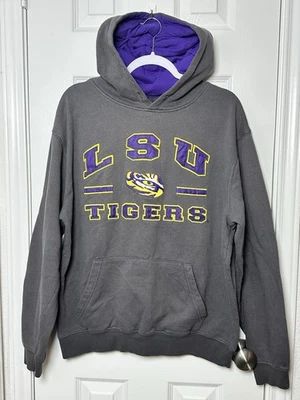 Sudadera con Capucha Pullover Colosseum LSU Tigers Para Hombre XL Gris Bolsillos Bordados  Foto 1 de 4