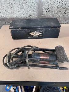 Dunlop Vintage Junior Foot Pump BRASS / FOR RESTORATION - Original Wooden Box - Picture 1 of 7