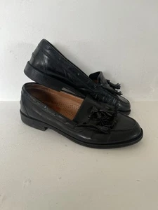 Women’s Russell & Bromley Chester Black Leather Fringe Tassel Loafer Size 8.5 - Picture 1 of 11