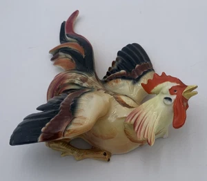 Vintage NORCREST Fighting ROOSTER Ceramic Hanging Wall Plaque - Picture 1 of 7