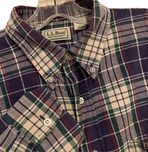 Camicia uomo LL Bean grande tartan scozzese a quadri cotone flanella bottoni manica lunga - Foto 1 di 5