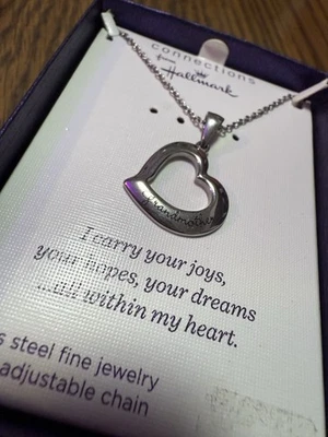 Stainless Steel Hallmark Collections Grandmother Heart Pendant Necklace With Box - Image 1 of 4