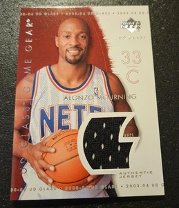 2003-04 UD Glass - Game Gear Jerseys Alonzo Mourning #GG-AM (MEM) N.J. Nets - Picture 1 of 2