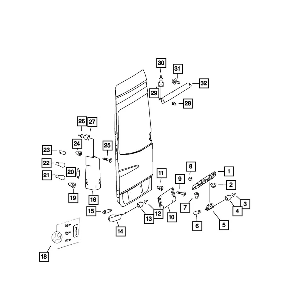 68059471AA Mopar Faro Bombilla Lámpara Lado del Conductor o Pasajero para Sprinter Van Foto 1 de 1