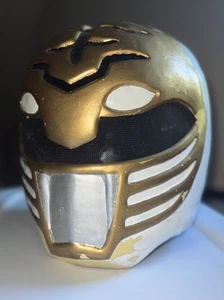 Power Rangers Bianco Ranger Oro Casco Cosplay Replica MMPR Costume Prop - Foto 1 di 7