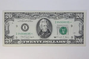 1990 $20.00 *** STAR *** FRN, AU Condition, # I 04908035 * - Picture 1 of 2