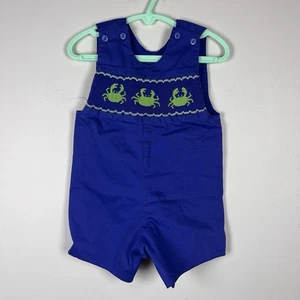 Pantalón Corto Marca Boutique Azul Verde Calado Cangrejo Náutico Verano Algodón 6 Meses - Imagen 1 de 6